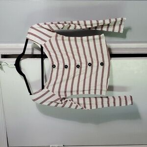 2/$5 Off-the-shoulder Striped Top